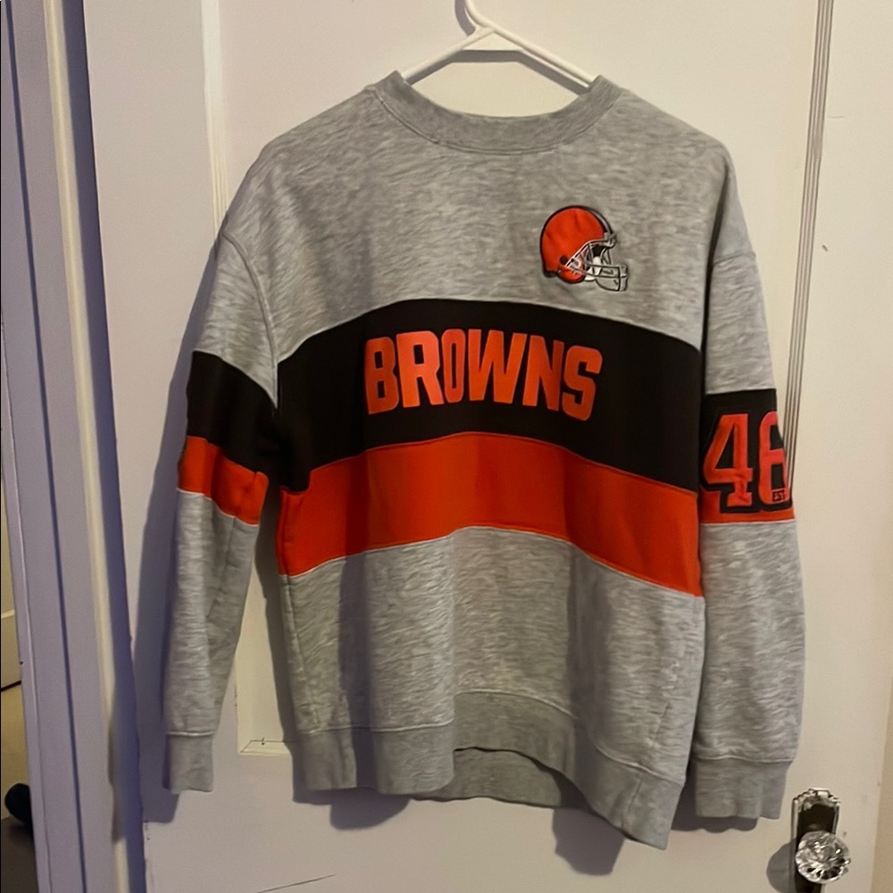NFL Gray and Orange Crewneck Sweater